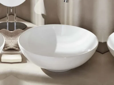 Επιτραπέζιος νιπτήρας μπάνιου Tol 40 x 40 cm White Matt χωρίς υπερχείλιση.