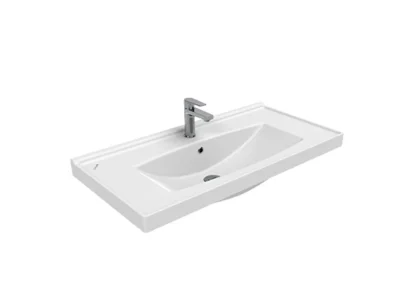 Επικαθήμενος νιπτήρας επίπλων μπάνιου Superior 100 x 49 cm White με υπερχείλιση.