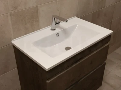 Επικαθήμενος νιπτήρας επίπλων μπάνιου Light 75 x 45 cm White με υπερχείλιση