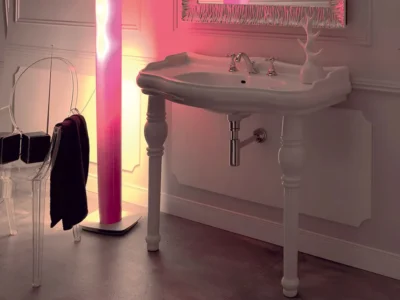 Νιπτήρας κονσόλα μπάνιου Kerasan Retro 100 x 55 cm White με υπερχείλιση.