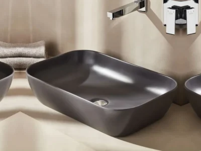 Επιτραπέζιος νιπτήρας μπάνιου Lof 60 x 40 cm Antracita Matt χωρίς υπερχείλιση.