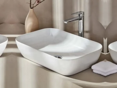 Επιτραπέζιος νιπτήρας μπάνιου Lof 60 x 40 cm White χωρίς υπερχείλιση.