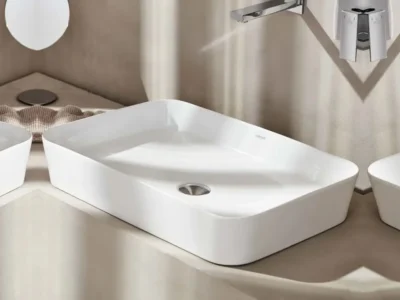 Επιτραπέζιος νιπτήρας μπάνιου Loop LP-060 60 x 40 cm White χωρίς υπερχείλιση.