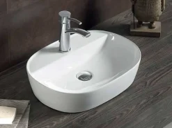 Επιτραπέζιος νιπτήρας μπάνιου Pure 60 x 40 cm White χωρίς υπερχείλιση.