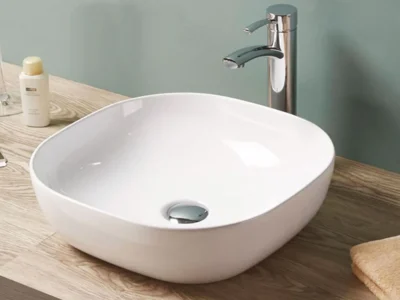 Επιτραπέζιος νιπτήρας μπάνιου Space 41 x 41 cm White χωρίς υπερχείλιση.