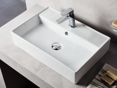 Επιτραπέζιος νιπτήρας μπάνιου STR-50 50 x 35 cm White με υπερχείλιση.