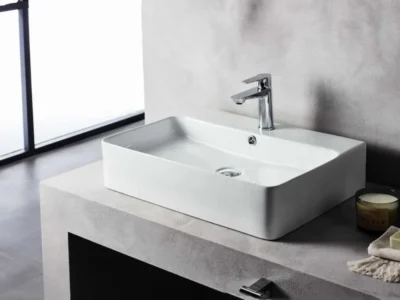 Επιτραπέζιος νιπτήρας μπάνιου STR-60 60 x 41 cm White με υπερχείλιση.