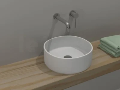 Επιτραπέζιος νιπτήρας μπάνιου Style 40 x 40 cm White χωρίς υπερχείλιση.