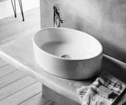 Επιτραπέζιος νιπτήρας μπάνιου Tempo 51 x 36 cm White χωρίς υπερχείλιση.
