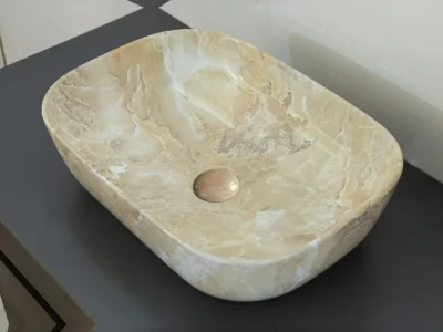 Επιτραπέζιος νιπτήρας μπάνιου Arte 500005 46 x 32 cm Beige χωρίς υπερχείλιση.