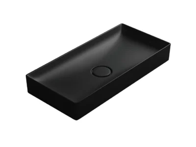 Επιτραπέζιος νιπτήρας μπάνιου Floppy 296075 MB 75 x 36 cm Black Matt χωρίς υπερχείλιση.