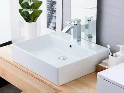 Επιτραπέζιος η Επίτοιχος νιπτήρας μπάνιου Next NX-242 50 x 40 cm White με υπερχείλιση.