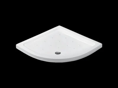 Ντουζιέρα από υαλώδη πορσελάνη Flat-02 90 x 90 cm, με συνολικό ύψος 6,50 cm.