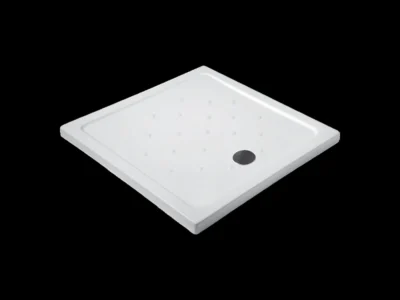 Ντουζιέρα από υαλώδη πορσελάνη Flat-01 90 x 90 cm, με συνολικό ύψος 6,50 cm.