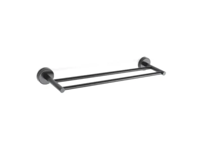 Πετσετοθήκη διπλή με μήκος 50 cm επιτοίχιας τοποθέτησης Uno 125255 Black Matt