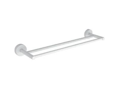 Πετσετοθήκη διπλή μεταλλική με μήκος 50 cm επιτοίχιας τοποθέτησης Uno 125266 White Matt