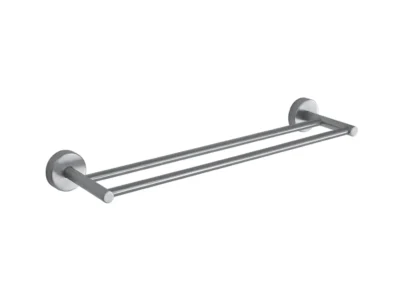 Πετσετοθήκη μεταλλική Διπλή 60 cm επιτοίχιας τοποθέτησης Uno 126299 Inox Matt