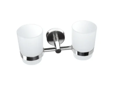 Ποτηροθήκη κρυστάλλινη διπλή επιτοίχιας τοποθέτησης Uno 1855 Chrome