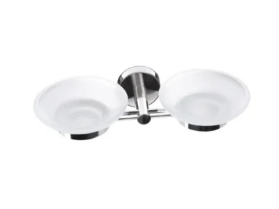 Σαπουνοθήκη διπλή κρυστάλλινη επιτοίχιας τοποθέτησης Uno 1833 Chrome