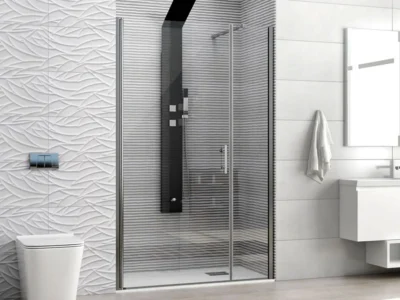 Καμπίνα ντουζιέρας από Τοίχο σε Τοίχο με Διαφανές Κρύσταλλο ασφαλείας S 5 CL 175 cm.