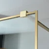 Διαχωριστικό ντουζιέρας με Διαφανές κρύσταλλο Fluted ασφαλείας Iwis Gold Brushed 70 x 200 cm.