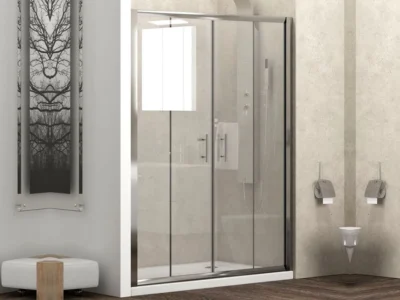 Καμπίνα ντουζιέρας από Τοίχο σε Τοίχο με Διαφανές Κρύσταλλο ασφαλείας Flora N-600 CL 190 cm.