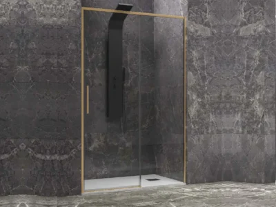 Συρόμενη πόρτα ντουζιέρας με κρύσταλλο ασφαλείας Lea 400 CL Chrome Gold 120 x 200 cm.