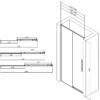 Καμπίνα ντουζιέρας από Τοίχο σε Τοίχο με Συρόμενη Πόρτα Jacore-3 με ρυθμιζόμενη διάσταση 118.50 - 119.50 cm.