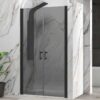 Καμπίνα ντουζιέρας από Τοίχο σε Τοίχο με Fume Κρύσταλλο ασφαλείας SS 28 FU Black Matt 105 cm.