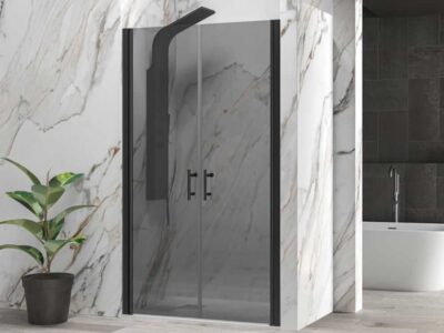 Καμπίνα ντουζιέρας από Τοίχο σε Τοίχο με Fume Κρύσταλλο ασφαλείας SS 28 FU Black Matt 120 cm.