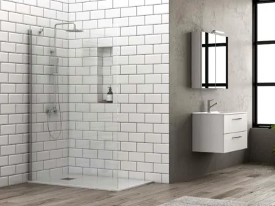 Διαχωριστικό ντουζιέρας με Διαφανές κρύσταλλο ασφαλείας Walkin S28 F 80 x 190 cm.