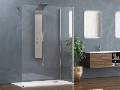 Διαχωριστικό ντουζιέρας με κρύσταλλο Διάφανο ασφαλείας Walkin W4 Chrome 160 x 100 cm.