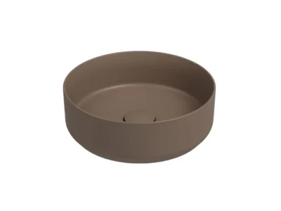 Επιτραπέζιος νιπτήρας μπάνιου, Χωρίς υπερχείλιση από Υαλώδη πορσελάνη Etna Taupe Matt 34036-530 36 x 36 cm.