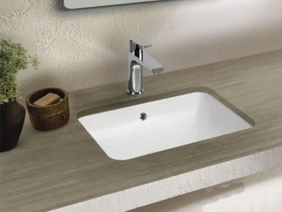 Υποένθετος νιπτήρας μπάνιου από Υαλώδη πορσελάνη Bianco 10045-300 50 x 34 cm.