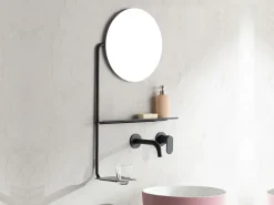 Καθρέφτης μπάνιου με Εταζέρα και Ποτηροθήκη Scarabeo 2302 NROP 51 x 82 cm.