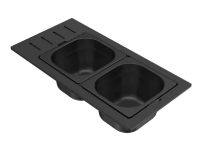 Διπλό Μεταλλικό μπωλ νεροχύτη Elleci Sintesi Drane-16 Black Matt.