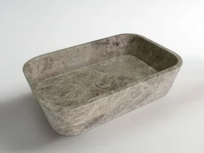 Επιτραπέζιος πέτρινος νιπτήρας μπάνιου Gaia Emperador Pale DS-60-524 60 x 38 cm.