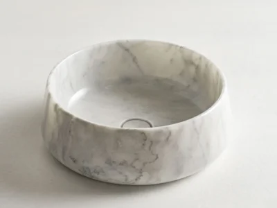 Επιτραπέζιος πέτρινος νιπτήρας μπάνιου Opus Carrara Nuovo DR-42-300 42 x 42 cm.