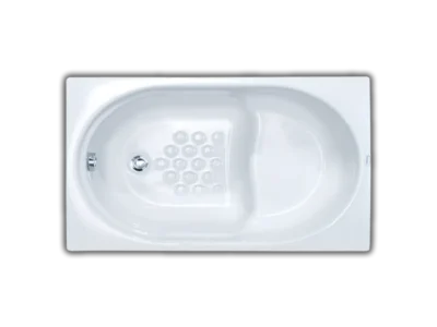 Μπανιέρα ορθογώνιου σχήματος Gloria 120 x 70 cm με Κάθισμα.