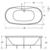 Μπανιέρα oval σχήματος ένθετης τοποθέτησης Sylvia 543 180 x 90 cm.