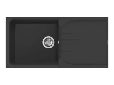 Νεροχύτης Κουζίνας Elleci Ego 480 100 x 50 cm σε απόχρωση Black. Κατασκευή από υλικό Granitek με αντοχή στα χτυπήματα.