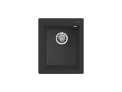 Νεροχύτης Κουζίνας Elleci Quadro 100 41 x 50 cm σε απόχρωση Granitek Black.