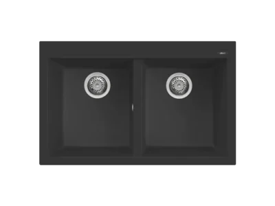 Νεροχύτης Κουζίνας Elleci Quadro 350 79 x 50 cm σε απόχρωση Granitek Black.