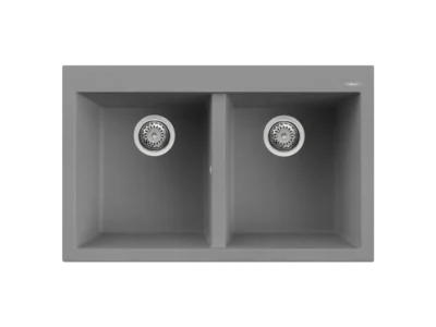 Νεροχύτης Κουζίνας Elleci Quadro 350 79 x 50 cm σε απόχρωση Granitek Titanium Metal. Κατασκευή από υλικό Granitek με αντοχή στα χτυπήματα.
