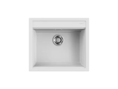 Νεροχύτης Κουζίνας Elleci Best 105 57 x 51 cm σε απόχρωση White Matt. Κατασκευή από υλικό Keratek Plus με αντοχή στα χτυπήματα.