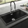 Νεροχύτης Κουζίνας Elleci Best 130 79 x 51 cm σε απόχρωση Black Matt.