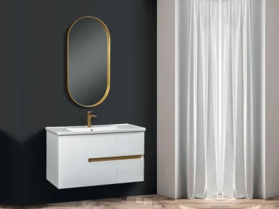 Έπιπλο μπάνιου Four με πορσελάνινο νιπτήρα 100 x 45 x 65 cm.