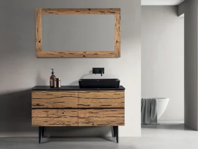 Έπιπλο μπάνιου Natural με πορσελάνινο νιπτήρα 130 x 50 x 75 cm.