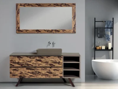 Έπιπλο μπάνιου Natural με πορσελάνινο νιπτήρα 150 x 50 x 75 cm.