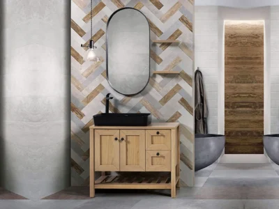 Έπιπλο μπάνιου Nefeli 100 cm με επιτραπέζιο νιπτήρα Πορσελάνης 60 x 40 cm.